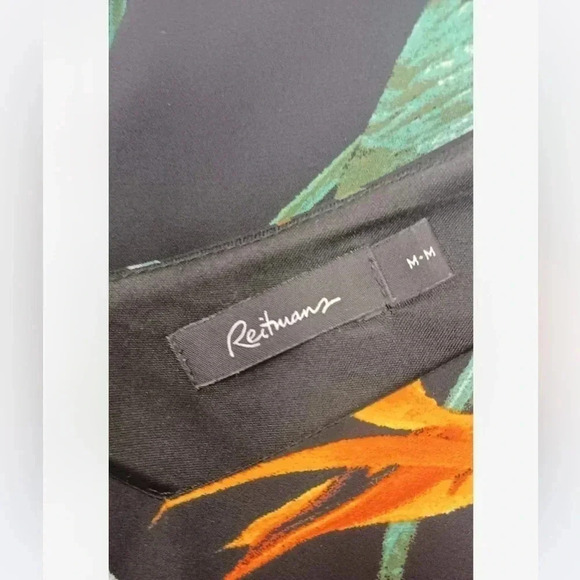 Reitmans Black Birds Of Paradise Floral Hi  Lo Dress Size Medium - Picture 5 of 6